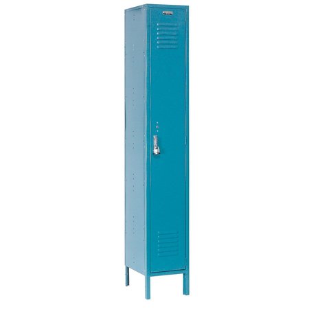 GLOBAL INDUSTRIAL Single Tier Locker, 12x15x60 1 Door, Unassembled, Blue 652062BL